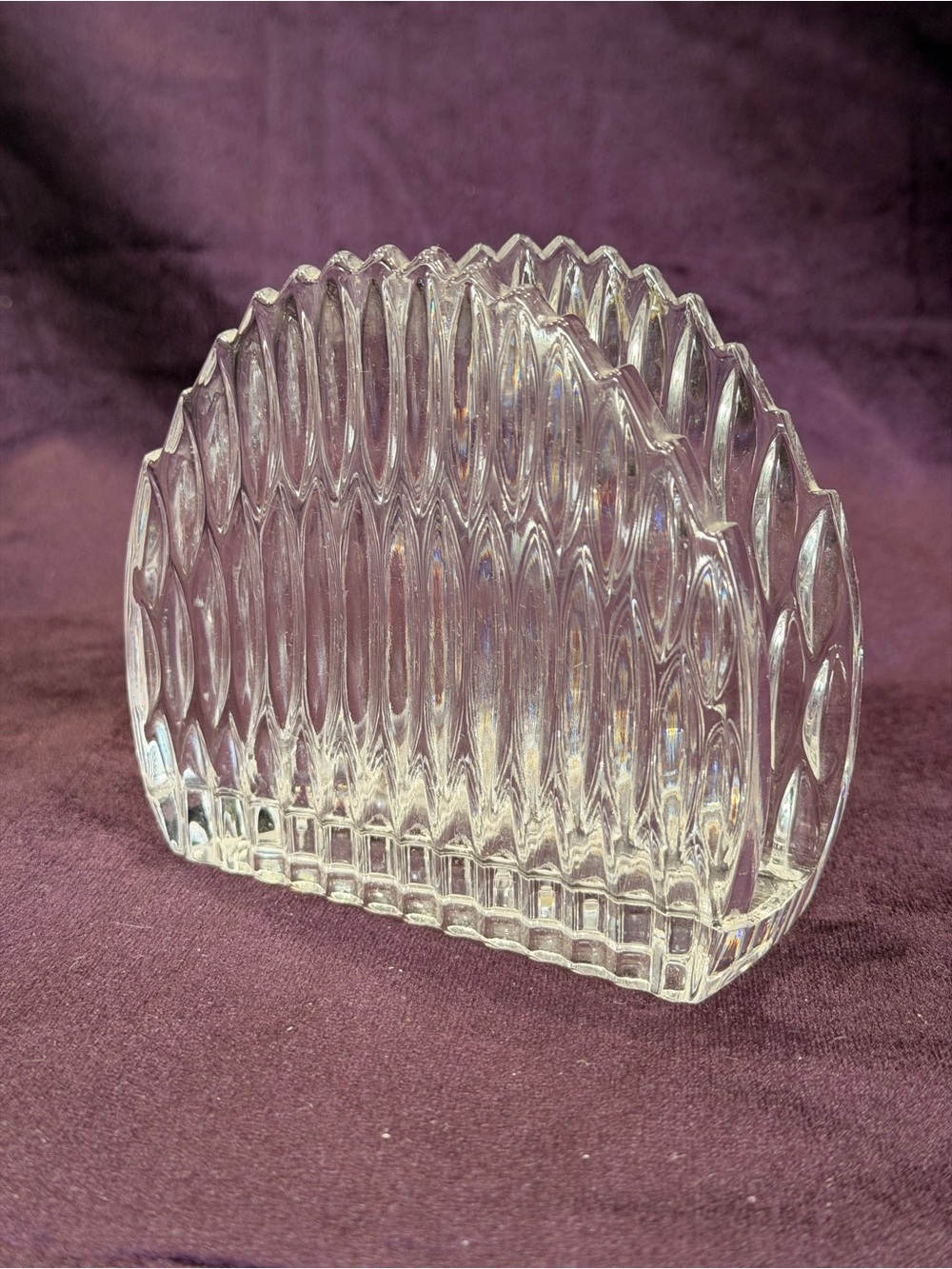 Vintage Princess House Royal Highlights Crystal Napkin Holder